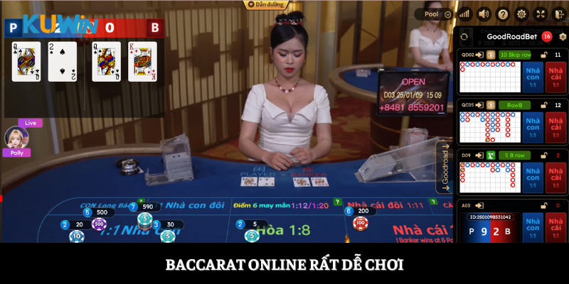 Baccarat online rất dễ chơi