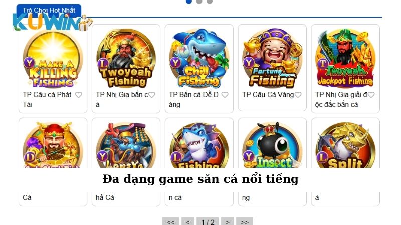 Đa dạng game săn cá nổi tiếng