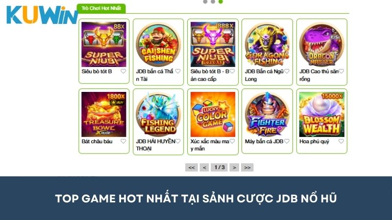 Điểm danh các top game được đánh giá cao nhất tại sân chơi JDB Nổ hũ