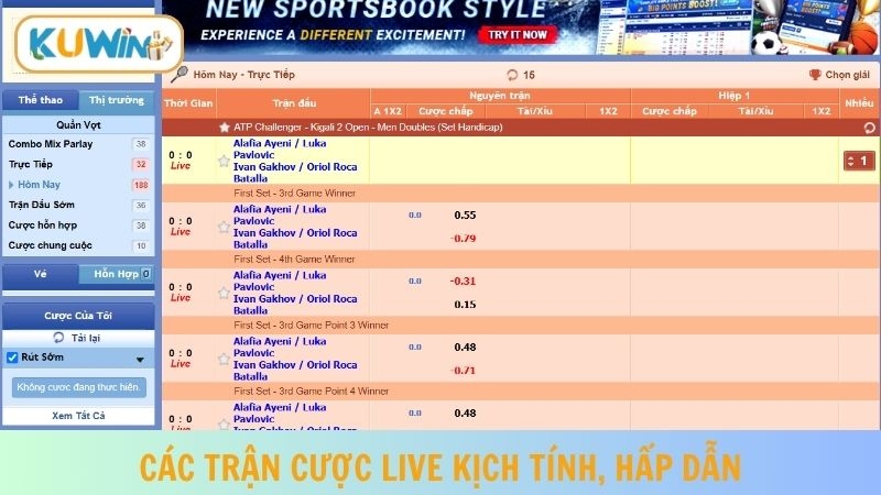 Kèo cược live betting mang đến sự hồi hộp, kịch tính